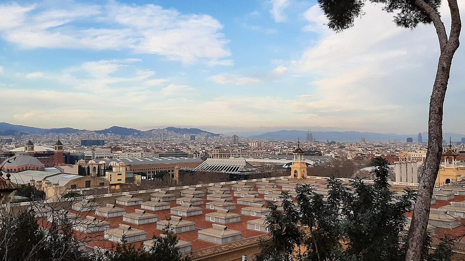 Barcelona skyline viewed from Poble Espanyol