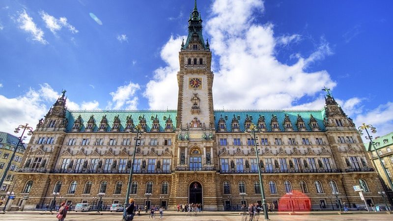 Hamburg city hall and Rathausmarkt