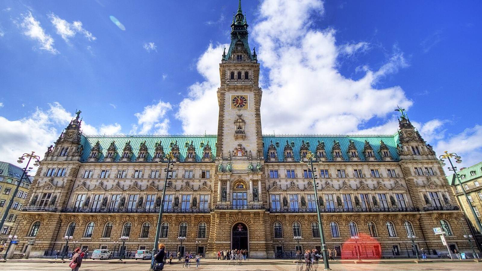Hamburg city hall and Rathausmarkt