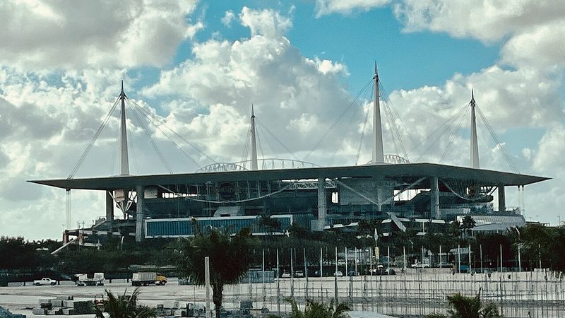 Exterior of Hard Rock Stadium in Miami Gardens.