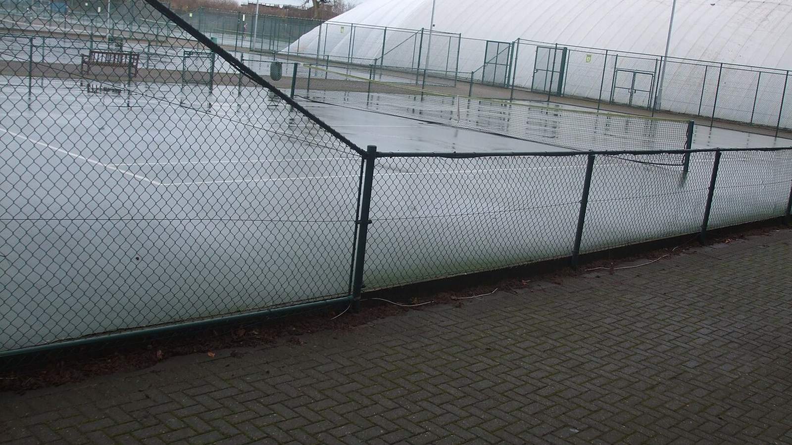 Indoor-court building and outdoor courts at Nottingham Tennis Centre, viewed in 2016.