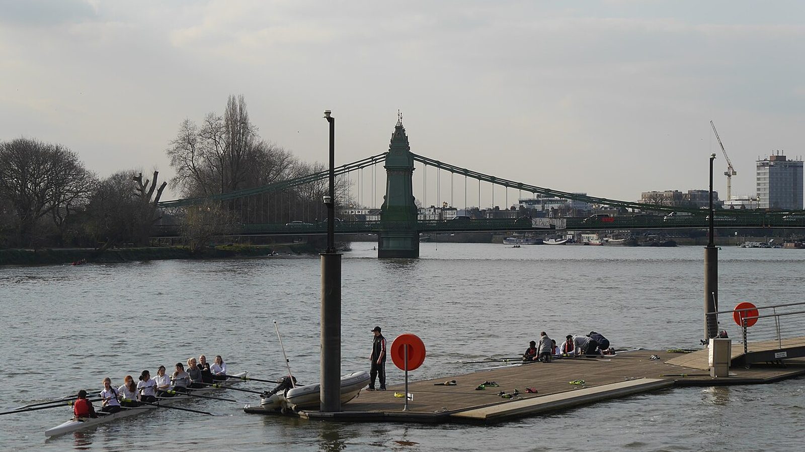 Hammersmith Bridge over the Thames in west London, photographed in 2016.